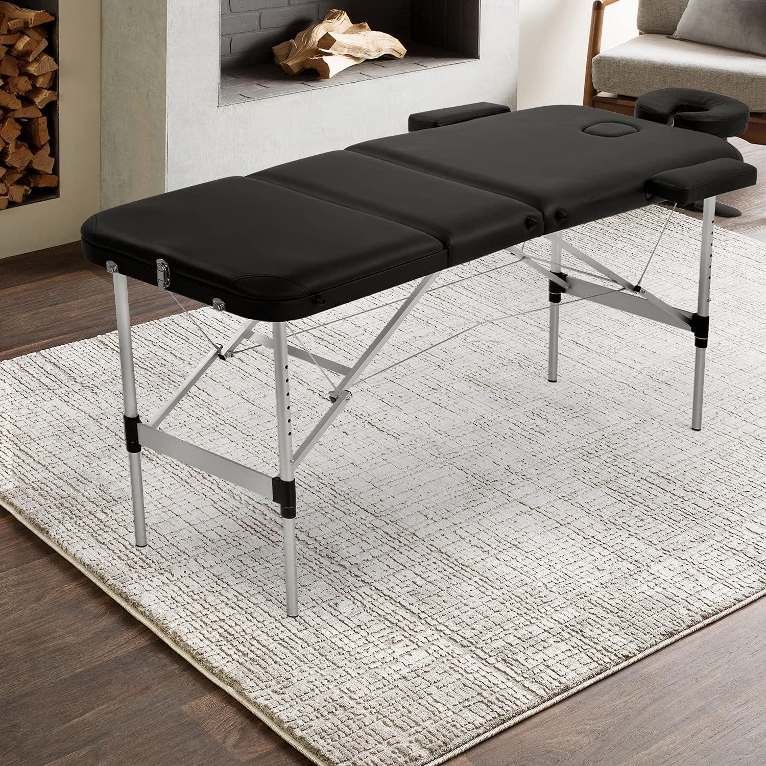 Aluminum Portable Massage Table with Height Adjustable Design and Carry Case - Furniture4Design