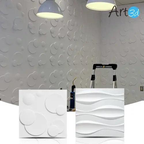 Art3d 12-Pack 19.7"x19.7" PVC 3D Wall Panel, 3D Textured Wall Panels 32 SF - Furniture4Design