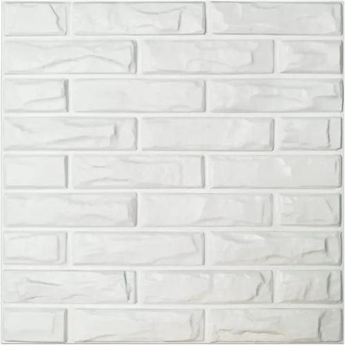 Art3d PVC 3D Wall Panels White Brick Wall Tiles, 19.7" x 19.7" ,12 Pack,32sq ft - Furniture4Design