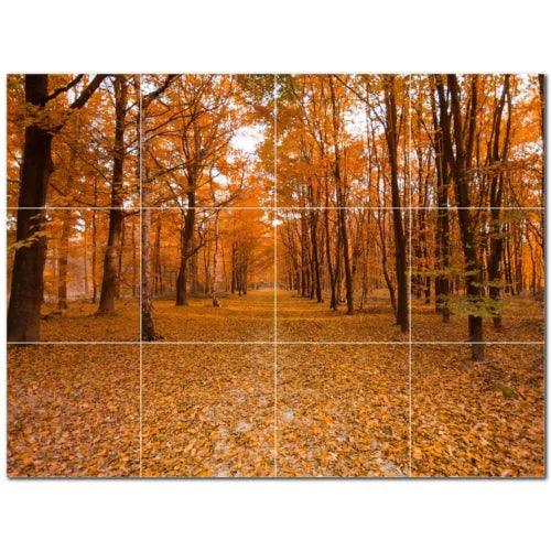 Autumn Ceramic Tile Wall Mural PT500030. 32" W x 24" H (12) 8x8 tiles - Furniture4Design