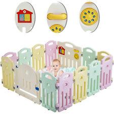 Baby Playpen Playard 14 Panels Safety Kids Indoor Baby Fence W/ Activity Board - Furniture4Design