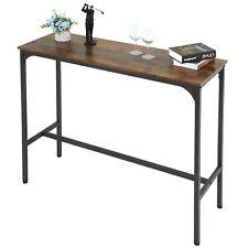 Bar Table Pub Table Hallway Table 47”Lx15”Wx39”H Bar Height Table w/ Metal Frame - Furniture4Design