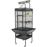 BestPet 61-inch Wrought Iron Large Bird Cage with Play Top and Rolling Stand - Furniture4Design