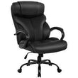 Big and Tall 500lbs Wide Seat Desk Chair with Lumbar Support Arms , Black - Furniture4Design