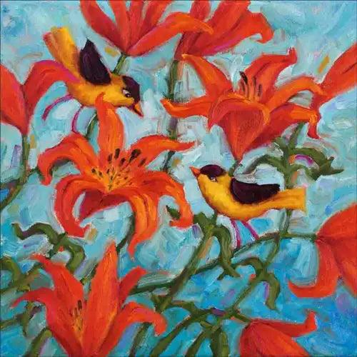 Bird Accent & Decor Tile Cindy Revell Floral Art POV-CR030AT - Furniture4Design