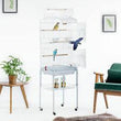 Bird Cage ,64 inch Open Top Standing Parrot Cage Accessories With Stand, White - Furniture4Design