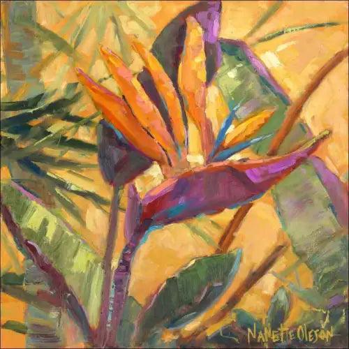 Bird of Paradise Accent & Decor Tile Nanette Oleson Floral Art RW-NO012AT - Furniture4Design