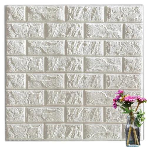 Black 3D Self adhesive Tile Stone Soft Foam Wall Sticker Easy Installation - Furniture4Design