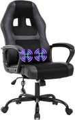 Black Ergonomic PC Gaming Chair with Massage and Lumbar Support - Furniture4Design