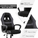 Black Ergonomic PC Gaming Chair with Massage and Lumbar Support - Furniture4Design