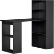 Black Modern Computer Desk with Storage Shelves and Bookshelf - Furniture4Design