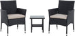 Black Outdoor Wicker Patio Furniture Set with Cushioned Chairs - Furniture4Design