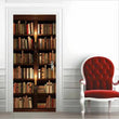 Bookshelf Bookcase Door Sticker Decal Self-adhesive Mural 3D Wall Art - Furniture4Design