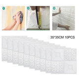 Brand New 3D Wall Sticker Foam Panel Tile White Replacement Self-adhesive - Furniture4Design