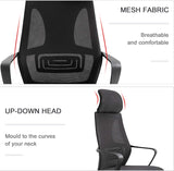 Breathable High Back Office Chair with Adjustable Headrest and Armrests, Ergonomic Black Mesh Desk Chair - Furniture4Design