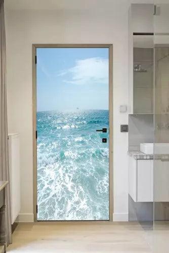 Bright Seascape Wallpaper Self-adhesive Bedroom Door Stickers Wall Murals Poster - Furniture4Design