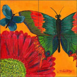 Butterfly Tile Backsplash Debbie McCulley Floral Art Ceramic Mural POV-DM005 - Furniture4Design