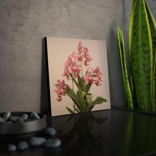 Canvas Photo Tile - Calanthe Rosea Floral Art Print - 8x8 Wall Decor - Furniture4Design