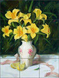 Ceramic Tile Mural Backsplash Crowe Day Lily Lilies Flowers Floral Art JAC078 - Furniture4Design