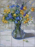 Ceramic Tile Mural Backsplash Crowe Texas Wildflowers Floral Art JAC077 - Furniture4Design