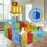 Child Safety Playpen with 14 Panels and Activity Board for Indoor Use - Furniture4Design