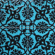 CLEARANCE 12 Black & Turquoise 8"x8" Turkish Iznik Floral Pattern Ceramic Tile - Furniture4Design