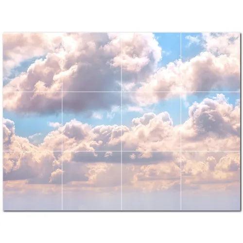 Clouds Ceramic Tile Wall Mural PT500369. 48" W x 36" H (12) 12x12 tiles - Furniture4Design