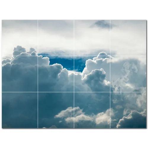 Clouds Ceramic Tile Wall Mural PT500388. 48" W x 36" H (12) 12x12 tiles - Furniture4Design