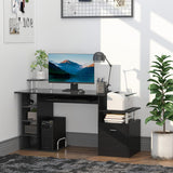 Compact Computer Desk with Ample Storage and Durable Structure, Modern Writing Table for Small Home Office, Black - Furniture4Design