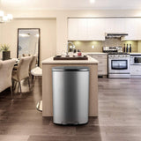 Contemporary 13.2 Gallon Stainless Steel Trash Can with Removable Inner Bucket and Pedal - Furniture4Design