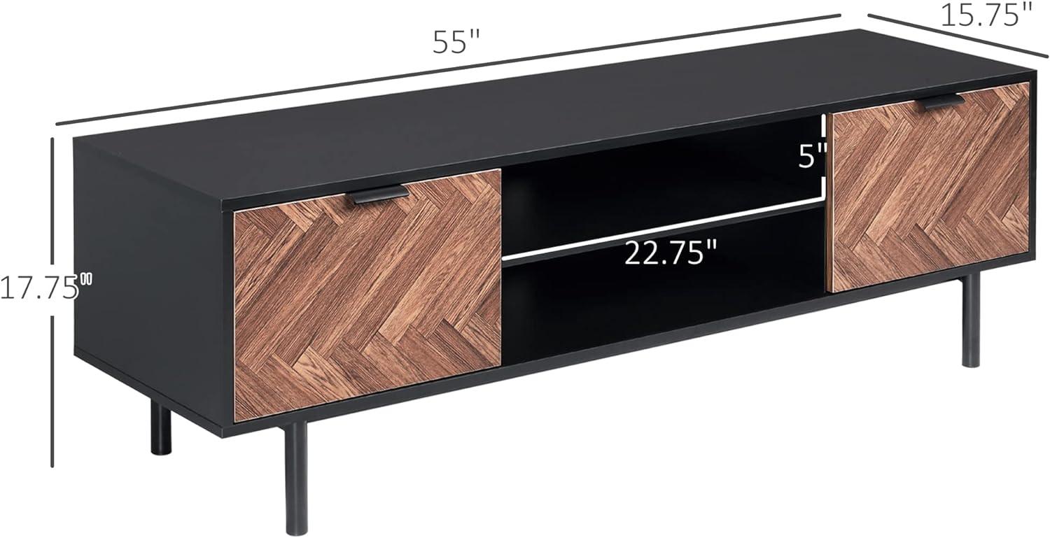 Contemporary Black TV Cabinet with Ample Storage and Cable Management - Furniture4Design