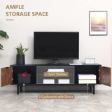 Contemporary Black TV Cabinet with Ample Storage and Cable Management - Furniture4Design