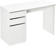 Contemporary White Computer Desk with Storage Drawer and Cabinet - Furniture4Design