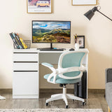 Contemporary White Computer Desk with Storage Drawer and Cabinet - Furniture4Design