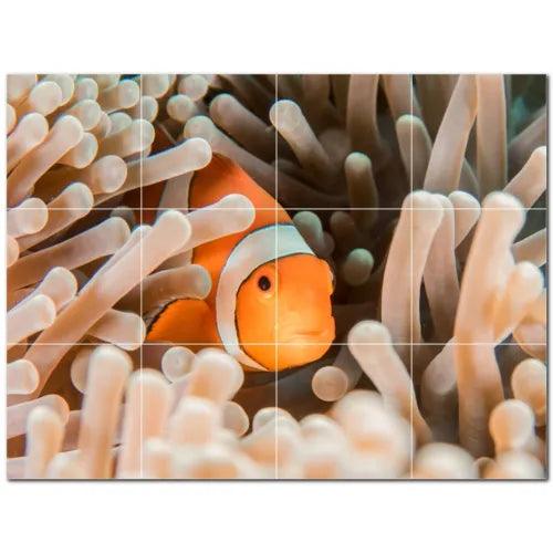 Coral Ceramic Tile Wall Mural PT500429. 48" W x 36" H (12) 12x12 tiles - Furniture4Design