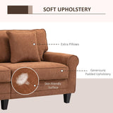 Cozy Corduroy 3-Seater Sofa with Rolled Armrests - Brown - Furniture4Design