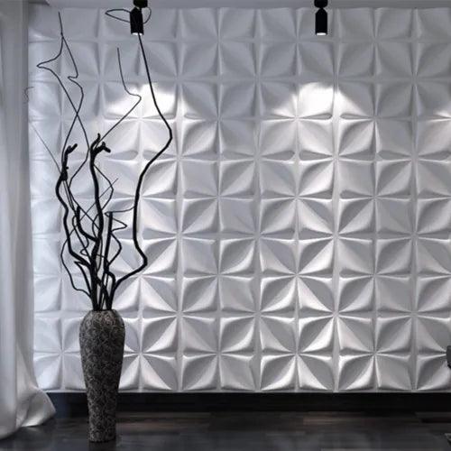 Decorative 3D Wall Panels Textured 3D Wall Covering, 12 Tiles 32 Sq Ft White - Furniture4Design