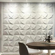 Decorative Windmil Design PVC 3D Wall Panels in White, 33 Tiles, 32sq ft Art3D - Furniture4Design