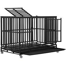 Dog Crate Cage Kennel for Large and Medium Dogs, Heavy Duty Metal, 48 Inches - Furniture4Design