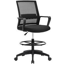 Drafting Chair Tall Office Chair Adjustable Height with Lumbar Support Arms Foot - Furniture4Design