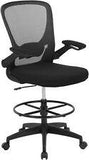 Drafting Chair Tall Office Chair w/ Adjustable Foot Ring and Flip-Up Arms Chair - Furniture4Design