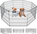 Durable and Versatile Foldable Black 8-Panel Dog Playpen (48) - Furniture4Design