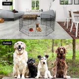 Durable and Versatile Foldable Black 8-Panel Dog Playpen (48) - Furniture4Design