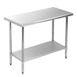 Durable Stainless Steel Kitchen Work Table with Adjustable Feet, 24 x 36 - Furniture4Design