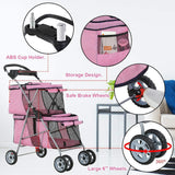 Easy Fold Dog and Cat Jogger Stroller with Safety Features and Storage - Furniture4Design