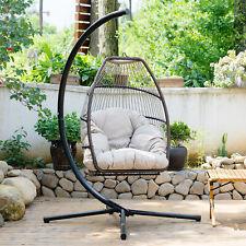 Egg Hammock Basket Chair Hanging Swing Chair UV Resistant Cushion with Stand - Furniture4Design