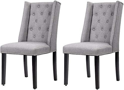 Elegant Mid-Century Modern Gray Dining Chairs Set of 2 - Furniture4Design