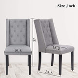 Elegant Mid-Century Modern Gray Dining Chairs Set of 2 - Furniture4Design