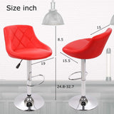 Elegant PU Leather Swivel Bar Stools with Backrest and Adjustable Height Set of 2 - Furniture4Design