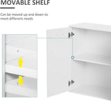 Elegant White Free Standing Storage Cabinet with Drawers and Shelves - Furniture4Design